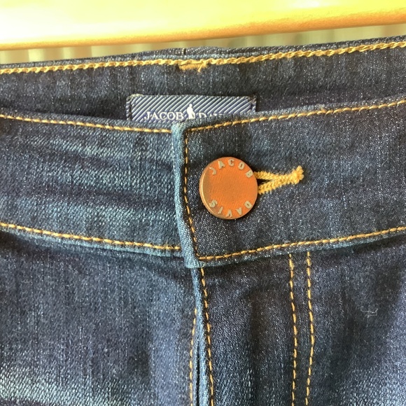 Jacob Davis Womens Denim Jean Shorts Dark Wash Cuffed Stretch Size 29 - Picture 3 of 6